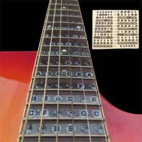 Dark Slate Gray 1pc Guitar Fretboard Note Sticker Musical Scale Label Beginner Decal