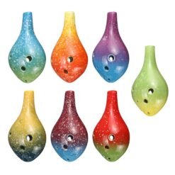 Firebrick 6 Holes Ceramic Ocarina Alto C Tone Bottle Style Musical Instrument with Lanyard Music Score For Music Lover and Learner