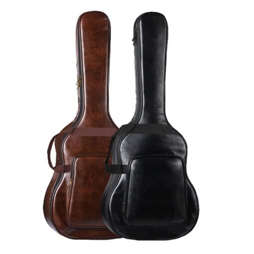 Saddle Brown 40/41 Inch Acoustic Guitar Bag Waterproof PU Leather Guitar Backpack
