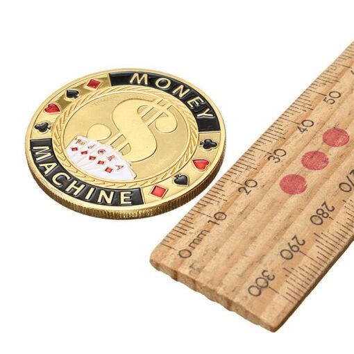 40*2.5mm Metal Poker Guard Card Protector Coin Chip Color Gold Plated With Round Plastic Case - Toys Ace