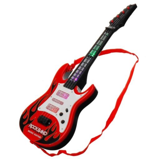 Red 4 String Music Electric Guitar Children's Musical Instrument Children's Toy