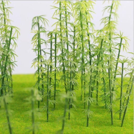 Olive Drab 20Pcs HO/OO Scale Model Bamboo Tree for Building Street Scene Layout Architecture Decorations
