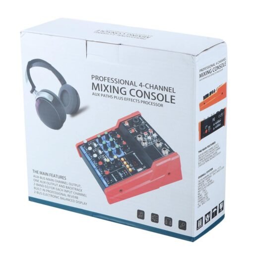 Lavender 4 Channel Bluetooth DJ Mic Audio Mixer Live Studio Audio Mixing Console