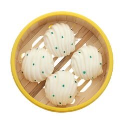 Antique White 4Pcs Hanamaki Bread Squishy 6CM Slow Rising Collection Gift Soft Toy With Steamer Cover