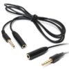 Dark Slate Gray 3.5mm 4 Pole Jack Male to Female Earphone Headphone Audio Extension Cable 1M 3Feet