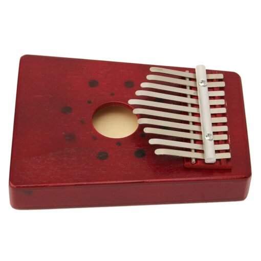 Brown 10 Tone Red/Natural Color Portable Wood Kalimba Thumb Piano Finger Percussion