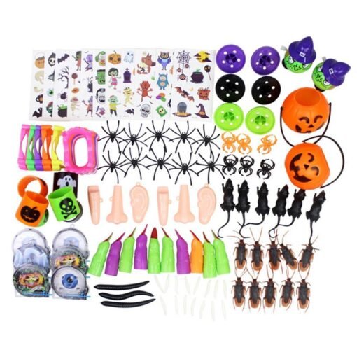 White Smoke 120PCS Mischievous Insect & Halloween Tricky Toys for Children's Party Games