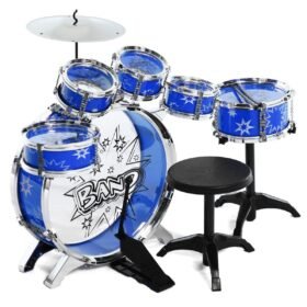 Steel Blue 16x Kids Junior Drum Kit Music Set Children Mini Big Band Jazz Musical Play Toy