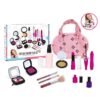 Light Pink 12Pcs Pretend Makeup Fakes Eye Shadow Brushes Glitter Nail Polish Play Set Toy with Storage Bag for Little Girl Cosmetic Gift