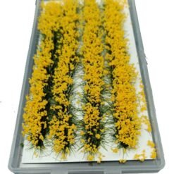 Dark Goldenrod 28Pcs Mini Flower Cluster Glass Miniature Model DIY Scenery Landscape Sand Table Decorations