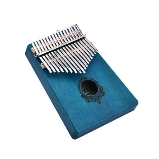 Steel Blue 17 Keys African Mahogany Wood Finger Mbira Kalimba Keyboard Thumb Piano Finger Percussion Instrument