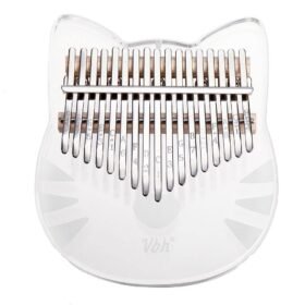 White Smoke 17 Keys Acrylic Crystal Kalimbas Thumb Piano With Bag Hammer And Music Book Perfect For Music Lover Beginners Children