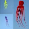 Sky Blue 35Inches Octopus Kite Outdoor Sports Toys For Kids Single Line Parachute Toys