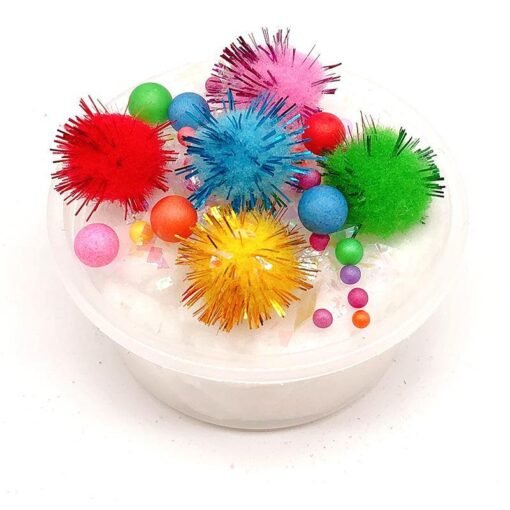 Goldenrod 100ML Slime Brushed Cotton Mud Christmas Balls Silk Mud Plasticine Clay Toys (White)