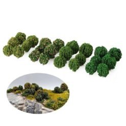 Dark Olive Green 12Pcs Simulation Bush Tree Scene Model Mini Landscape Railway Scale Model Tree Sand Table Decorations