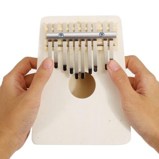 White Smoke 10 Keys Kalimba Wood Thumb Piano Finger Keyboard Musical Instrument w/Tuning Hammer