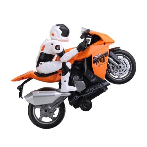 Black 2.4G Rotate 360° RC Car MotorCycle Vehicle Model Children Toys With Music