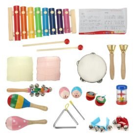 Beige 21PCS Percussion Xylophone Set Kid Baby Toddler Musical Instrument Toys Band