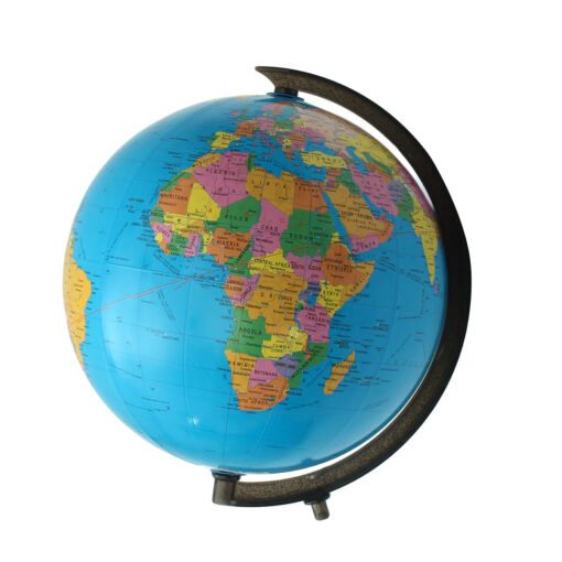 Medium Turquoise 32cm Rotating World Earth Globe Atlas Map Geography Education Toy Desktop Decor