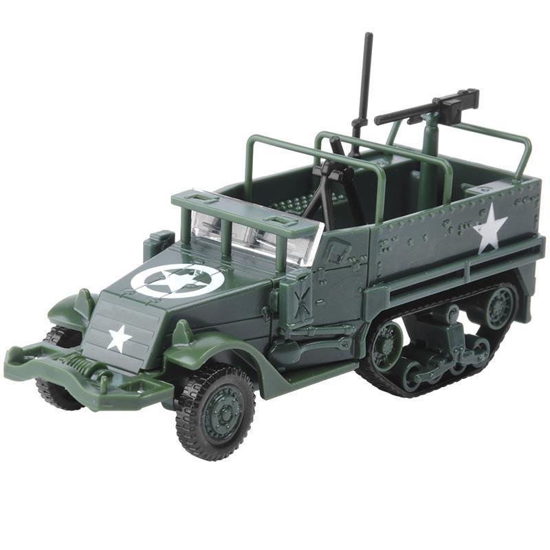Dark Slate Gray 1:72 M3 DIY Assembly 4D Half Track Armored Diecast Vehicle Model for Kids Gift