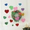 Sea Green 30Pcs Assorted Glitter Shapes Hearts Stars Round Flowers Foam Stickers DIY Craft