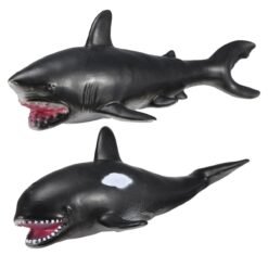 Dark Slate Gray 30cm White Shark Killer Whale Soft Model Toys Glue Material
