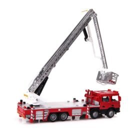 Brown 1:50 Scale Diecast Aerial Fire Truck Construction Vehicle Cars Model Toy
