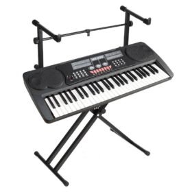 Dark Slate Gray 2 Tiers X Style Adjustable Keyboard Stand Folding Electronic Piano Holder