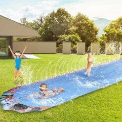 Dark Khaki 600*103cm Giant Surf Lawn Summer Pool Water Play Slide Ladder For Children To Surf Outdoor Toys