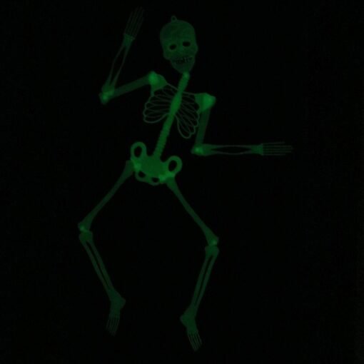 Black 32/90/150CM Halloween Luminous Skeleton 360° Rotatable Joint with Light Effect Toy for Halloween Horror Props House Decoration