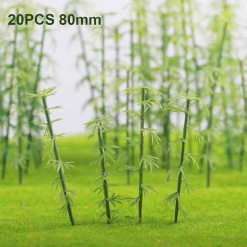 Olive Drab 20Pcs HO/OO Scale Model Bamboo Tree for Building Street Scene Layout Architecture Decorations