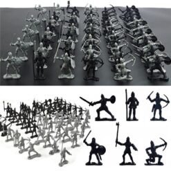 Dark Slate Gray 28PCS Soldier Knight Horse Figures & Accessories Diecast Model For Kids Christmas Gift Toys