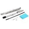 White Smoke 16 Holes C Key Colored Flute Nickel Plated Silver Tube Woodwind Instrument with Box