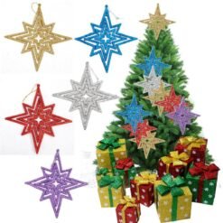 Dark Olive Green 1pc Star 15cm Christmas Tree Pendant Ornaments Holiday Party Hanging Decoration Toys