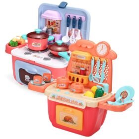 Salmon 22/26 Pcs Simulation Mini Kitchen Cooking Play Fun Educational Toy Set with Realistic Lighting and Sound Effects for Kids Gift