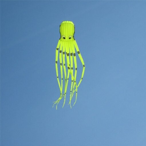 Green Yellow 35Inches Octopus Kite Outdoor Sports Toys For Kids Single Line Parachute Toys