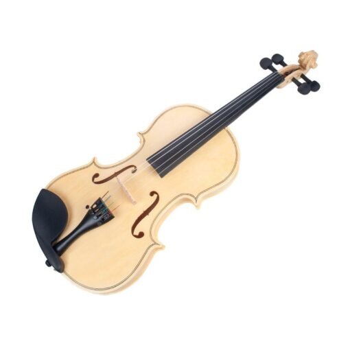Peach Puff NAOMI 4/4 White Solid Wood Violin W/ Case,Tuner,Bow,Bridge and Strings Set