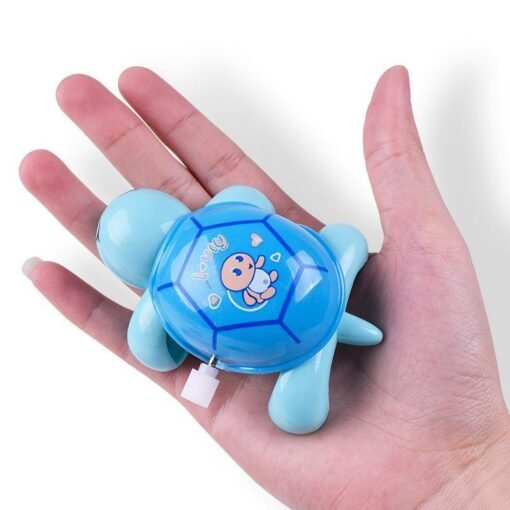 Dodger Blue Cute Cartoon Animal Clockwork Turtle Mini Crawling Wind Up Kids Educational Classic Toy Random Color