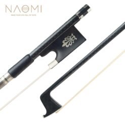 Dark Slate Gray NAOMI 4/4 Violin/Fiddle Bow Grid Carbon Fiber Bow W/ Ebony Frog Round Stick Exquisite Horsehair Well Balance