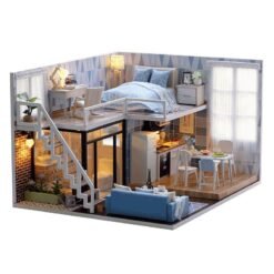 CuteRoom L-023 Blue Time DIY House With Furniture Music Light Cover Miniature Model Gift Decor - Toys Ace