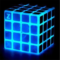 Medium Blue Classic Magic Cube Toys 4x4x4 PVC Sticker Block Puzzle Speed Cube Dark Luminous