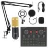 Dark Khaki BM800 Condenser Microphone with V9X PRO Sound Card Mixer Live Broadcast Recording Set Mic Phone K Song Computer Karaoke Sing