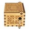 Dark Khaki Hand Crank Wooden Engraved Theme Music Box Musical Accessories for Music Enthusiast