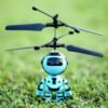 Dark Sea Green Mini LED Light Up Infrared Induction Drone Rechargeable Flying Unicorn Toy Hand-controlled Toys for Kids Gift