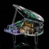Dark Olive Green Acrylic Piano Shape Music Box with Light Home Decoration Birthday Gifts