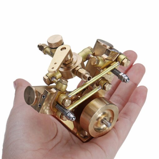 Saddle Brown Microcosm Micro Scale M2B Twin Cylinder Marine Steam Engine Model Stirling Engine Gift Collection