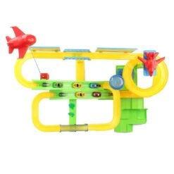 Yellow Green DIY Assembling Electric Speed Racing Rail Train Car Set With Light Music For Kids Children Gift Toys