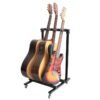 Dark Olive Green Multiple Guitar Holder Rack Detachable Portable Multi Guitars Stand More Than 3 Holders with Wheels for Acoustic Electric Bass Guitars
