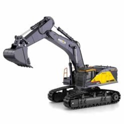 Slate Gray Huina 1592 Alloy 1/14 22ch Alloy Rc Excavator Trucks Excavator Remote Control Vehicle Models Toys