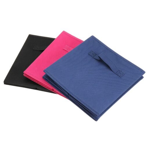 Dark Slate Blue Foldable Storage Non-woven Box Organizer For Clothes Books Toys